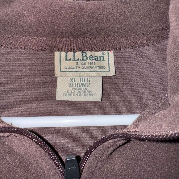 L.L. Bean Men's XL Brown Fleece Pullover Sweater Quarter Zip Casual - Picture 4 of 6